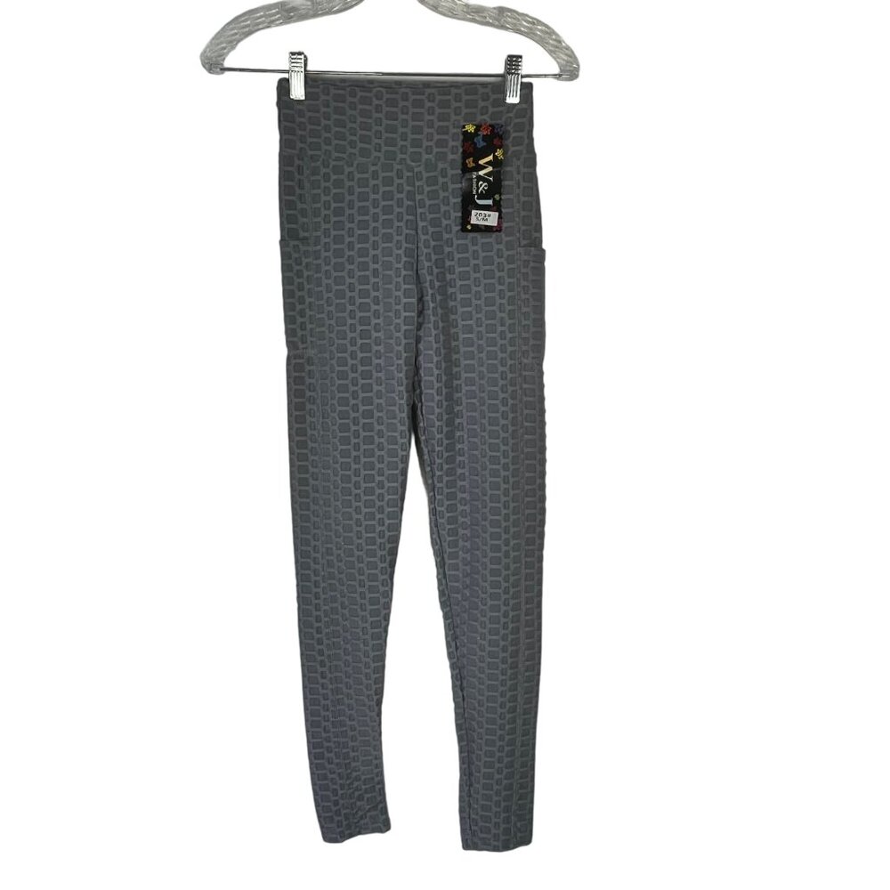 W and J Fashion Textured Leggings Womens Small/Medium Gray New